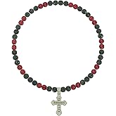 NUSTTAL Baseball Necklace for Men 20 Inch Bling Ice Collection Cross Pendant Necklace for Women Rhinestone Clay Beaded Discoball Accessories Gifts for Baseball Team Players Lovers