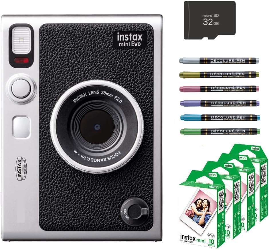 富士フイルム チェキ Evo ハイブリッドインスタントカメラ instax mini Evo (４点, ブラック)商品画像