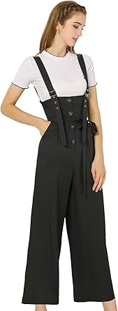 high waisted wide leg overalls