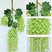 12 Pack 1 Piece 3.6 Feet Artificial Fake Wisteria Vine Ratta Hanging Garland Silk Flowers String Home Party Wedding Decor (Green)