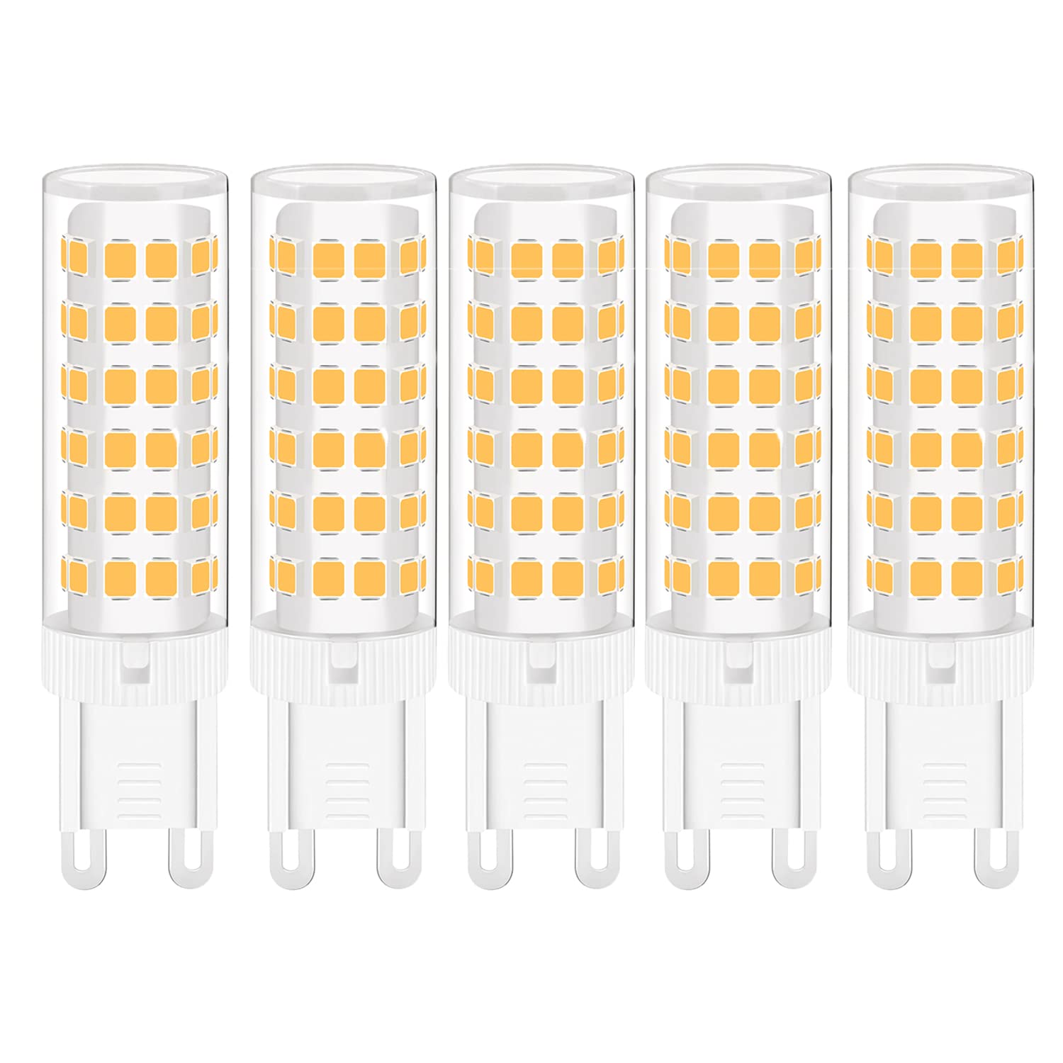 YUANHENLIZ 7W G9 LED Bulbs Warm White Energy Saving Lamp 360 ​​° Degree Beam Angle LED Lamp, Equivalent to 50W 55W G9 Halogen Bulbs,220-240V(5 Pack, 7W)