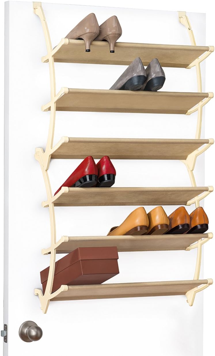 over the door shoe rack on Amazon Com Lynk Vela Over Door Shoe Shelves Shoe Rack Shelf Home Kitchen