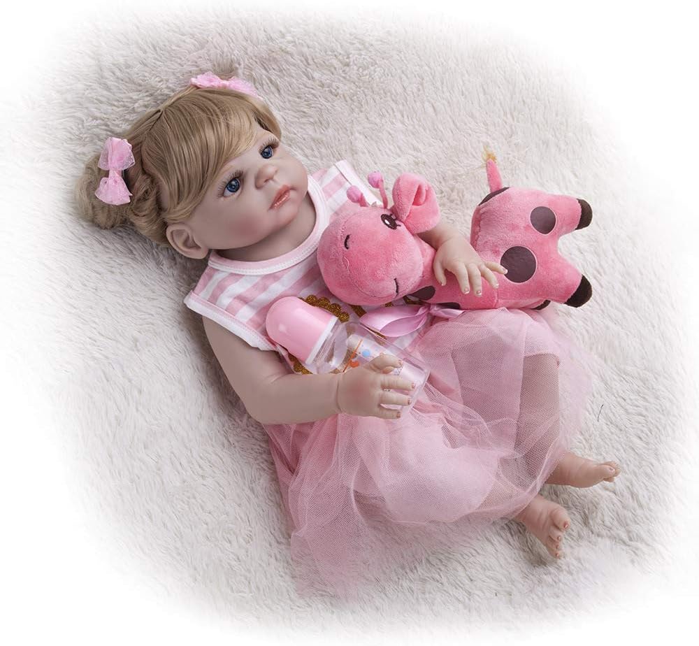 Prezzo LVYE1 55 Cm 22 Pollici Boneca Reborn Silicone Pieno Vinile Baby Doll Giocattoli Vestiti Carini LOL Realistico Bambino Compleanno Regalo di Natale Giocattolo da Bagno Offerte