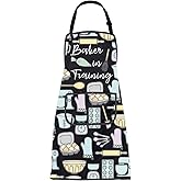 FUSTMW Baker Apron for Women Baker in Training Apron Baking Gifts for Bakers Pastry Chef Funny Baking Kitchen Gifts