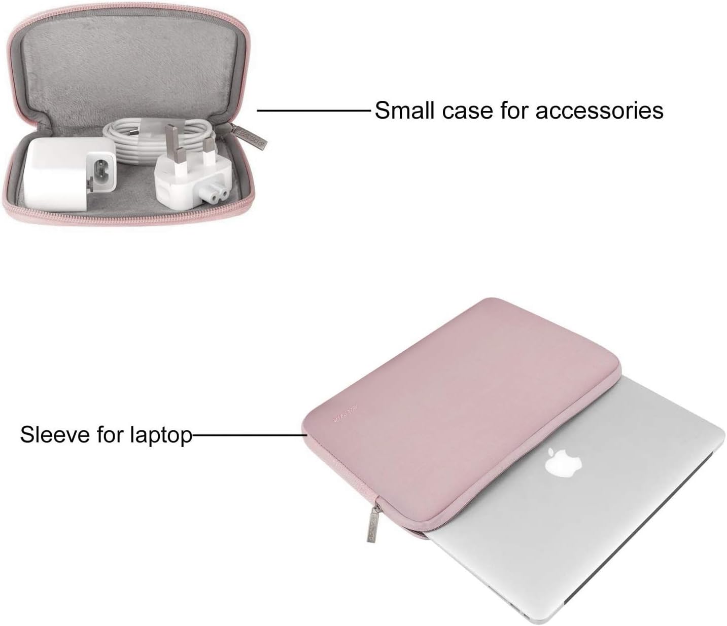 MOSISO Laptop Sleeve Compatible with 13-13.3 inch MacBook Pro, MacBook Air, Notebook Computer, Water Repellent Neoprene Bag with Small Case, Baby Pink: Computers & Accessories