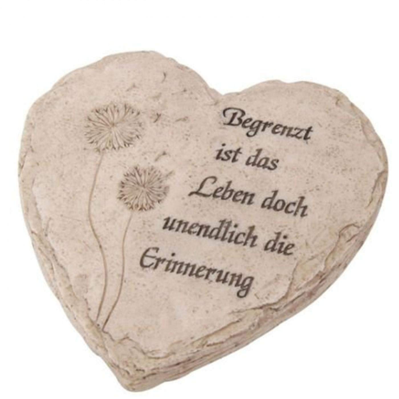 Shophaus24 Grabdeko Herz mit Spruch. Begrenzt ist das Leben doch