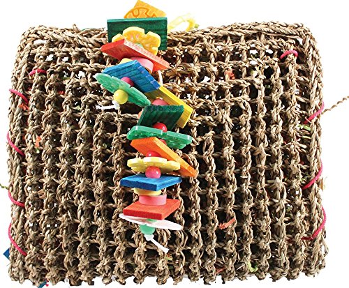 A&E CAGE COMPANY 001407 Happy Beaks Vine Mat Forage Pouch Bird Toy Multi, Medium