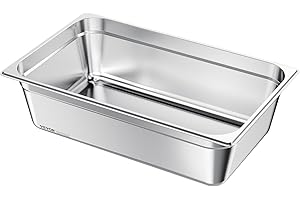 VEVOR 1 Pack Stainless Steam Hotel Pan, Full Size Table Steam Pan, 6 Inch Deep Anti Jam Restaurant Supplies Reusable Rustproof Catering Storage for Home, Party, Restaurant, Hotel, Buffet