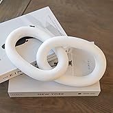 Product Elevations Wood Chain Link Decor – 13” White Wooden Decorative Object for Coffee Table Decor & Neutral Decor for Home – Modern Knot Accent for Shelf Styling, Books, or Housewarming Gifts