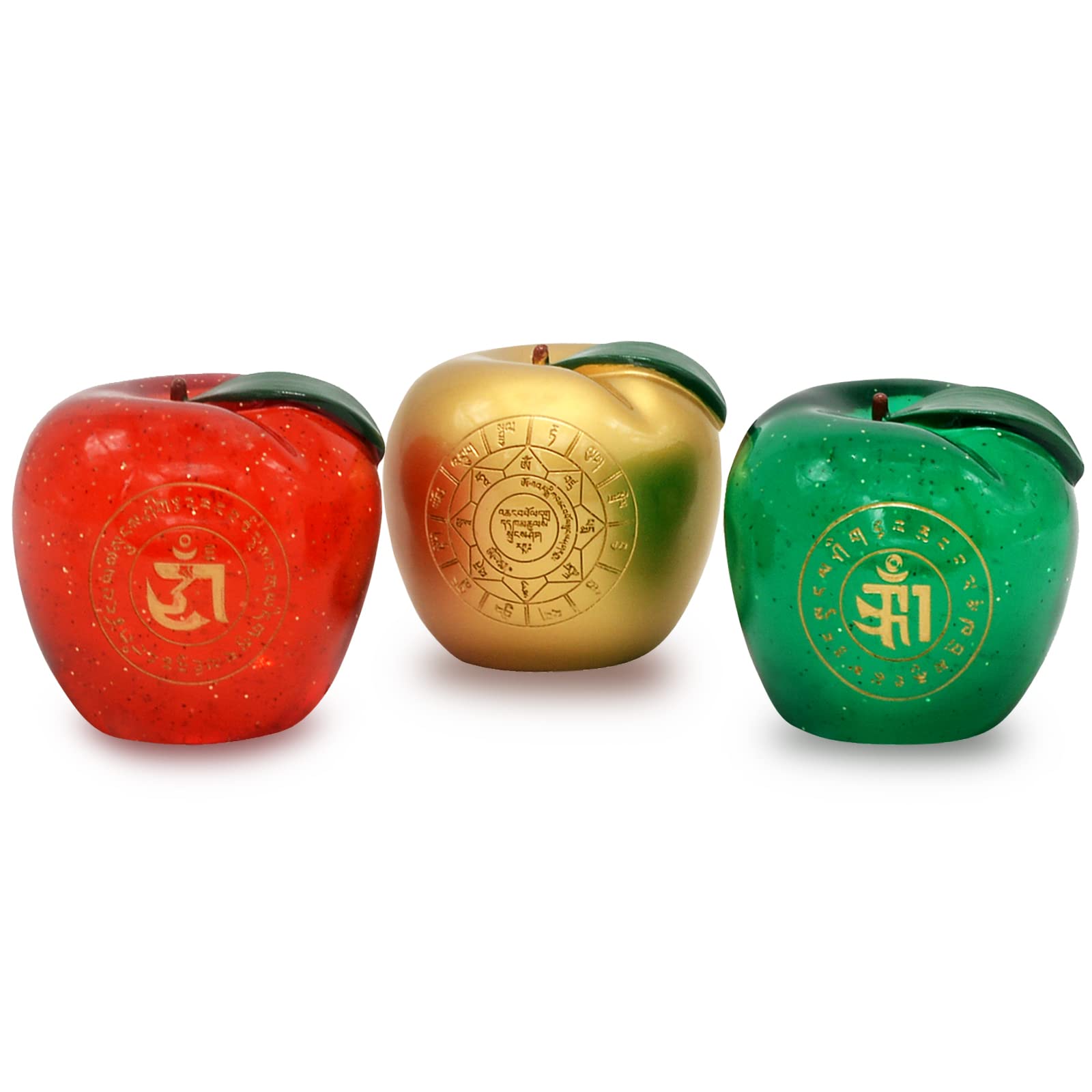 Juanxian Trinity Of Apples Apple Figurines Collectibles for Home Decor W5378