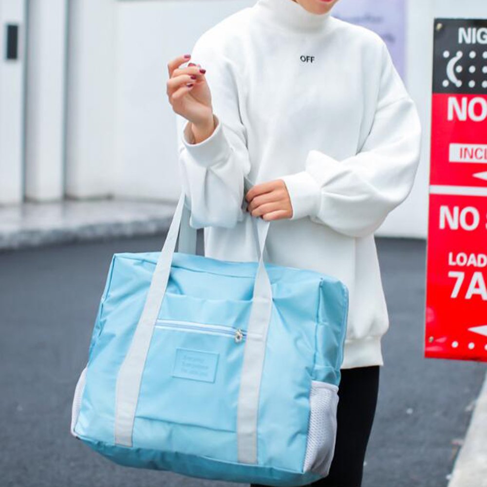 Travel Foldable Duffel Bag, Vinmax Large Capacity Waterproof Lightweight travel Luggage bag for Sports, Gym, Vacation (Blue)