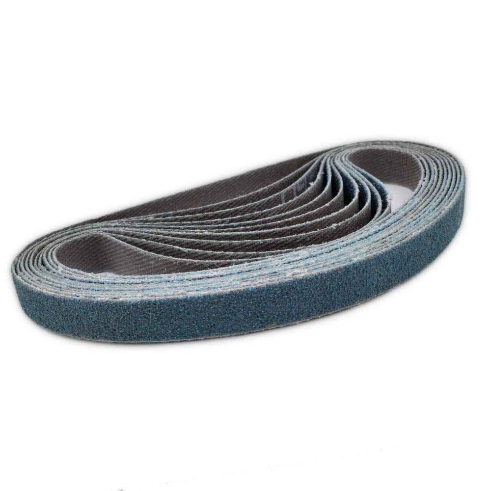 10 20mm x 520mm Zirconium Sanding Belts (60 Grit)