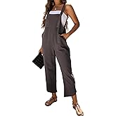 Omoone Women Sleeveless Straps Baggy Jumpsuit Overalls Casual Summer Bib Rompers Pockets