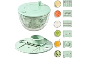 Salad Spinner and Vegetable Chopper - Vegetable Slicer and Wash, Spin & Dry Salad, Fruits & Vegetables - Veggie Chopper with 