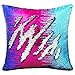 Play Tailor Sequin Pillow Cover Cushion Covers 16x16in Flip Sequins Decorative Throw Pillow Case, Silver and Blue Royal Fuchsia