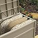 Suncast 50 Gallon Box Small Waterproof Outdoor Storage Container for Gardening Tools, Athletic Equipment and More Store Items on Deck, Patio, Backyard, Taupe