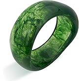 FUNOJOY Acrylic Resin Bangle Bracelets for Women 1-3Pcs Simple Oval Polished-Finish Chunky Bangle Bracelet Wide Wristbands Fashion Jewelry Bracelet for Women