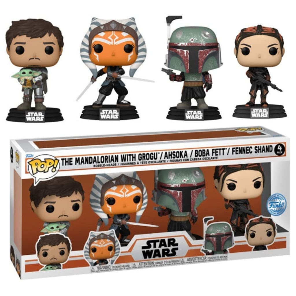 Funko Pop Star Wars Special Edition Star Wars 4 Pack With GROGU / ASHOKA / BOBA FETT / FENNEC SHAND