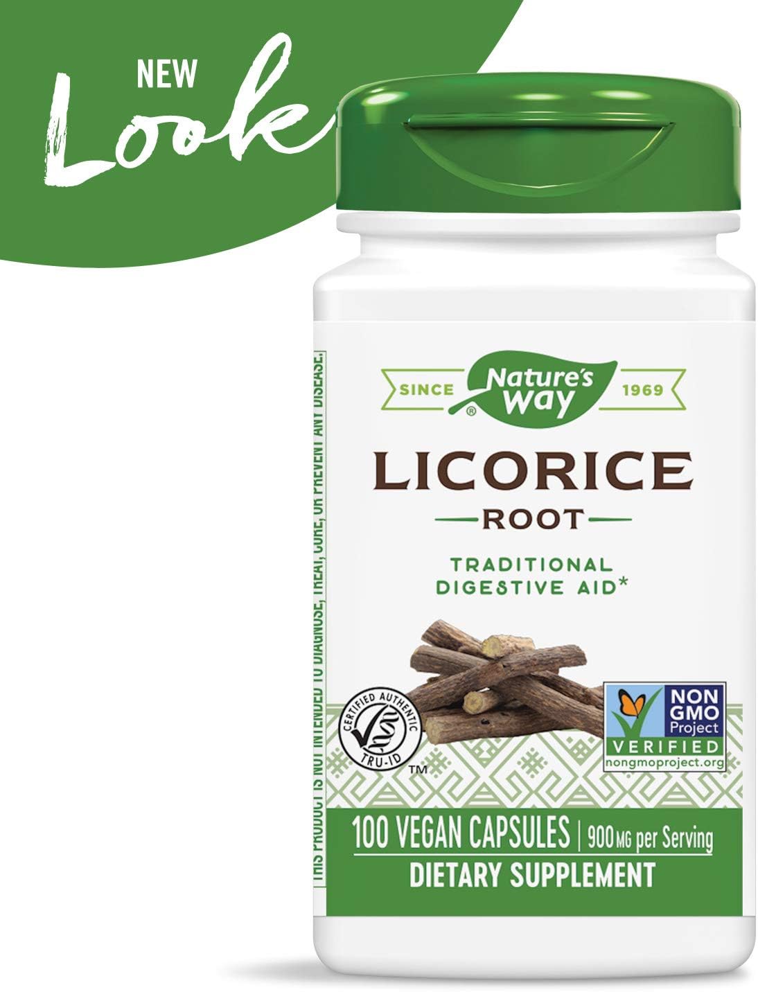 Nature's Way Premium Herbal Licorice Root, 900 mg per serving, 100 Capsules: Health & Personal Care