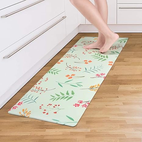 Amazon Pvc キッチンラグ Pomlin 滑り止め台所マット 反疲労の快適なフローリングのドアマット 防水 防油フロアマット 家 オフィス 流し 洗濯のため 45 X 1 Cm はな キッチンマット オンライン通販