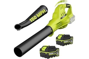 PULITUO Leaf Blower Cordless with 2X 4.0Ah Batteries and Charger, 150MPH/180CFM Lightweight Cordless Blower, 3 Speeds Small Electric Leaf Blowers for Lawn Care, Patio, Yard, Leaves, Grass and Snow