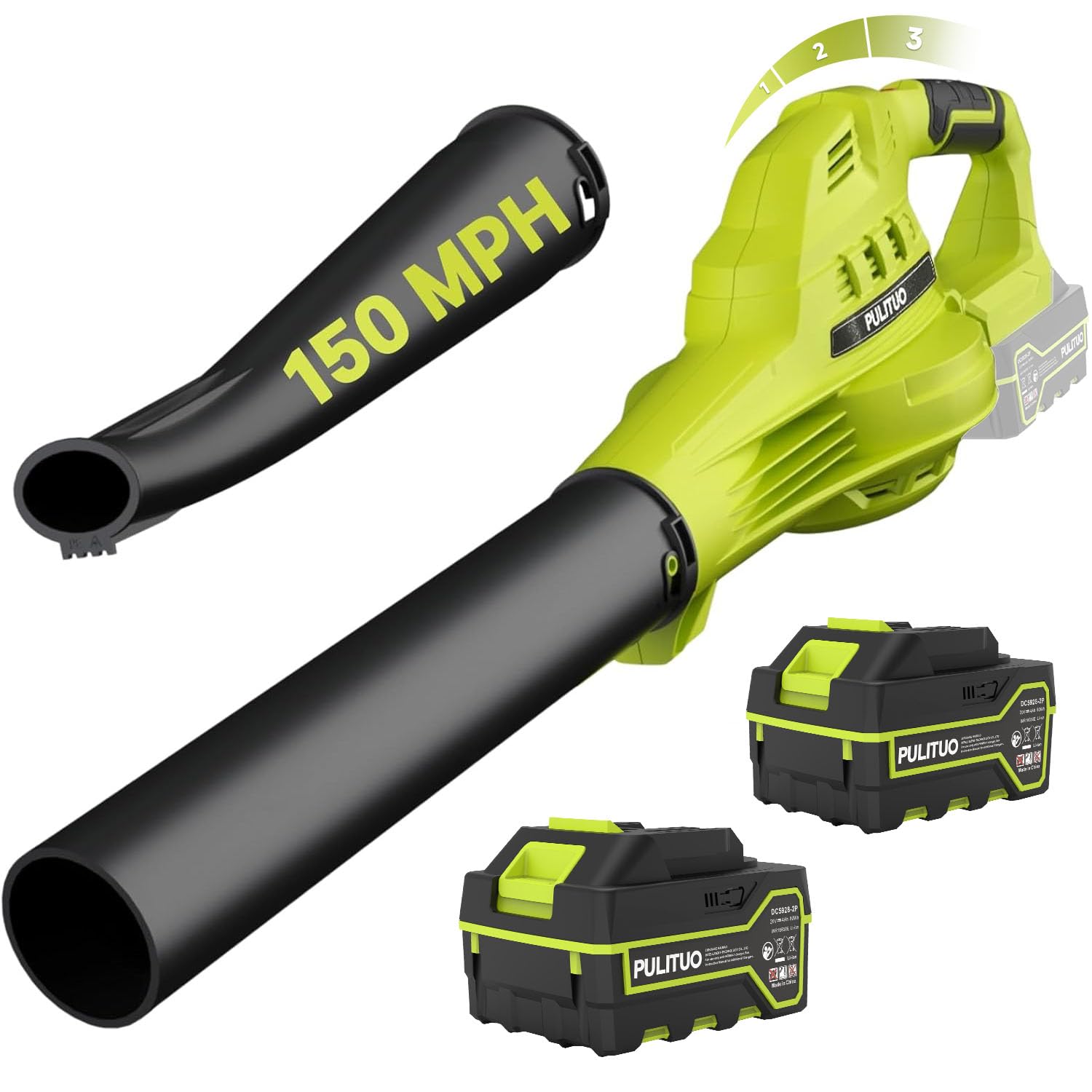 Photo 1 of Leaf Blower Cordless with 2X 4.0Ah Batteries and Charger, 60Mins Lasting 150MPH Cordless Blower, Powerful Electric Leaf Blowers for Lawn Care, Patio, Yard, Leaves, Grass and Snow