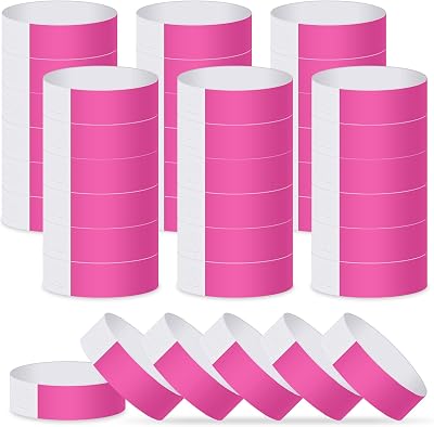 ASTARON Pink Event Wristbands 200 Pcs Paper Waterproof Bracelets for Concerts