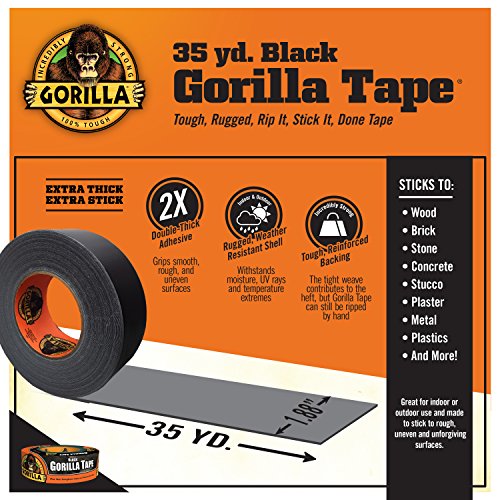 Gorilla Tape Large Roll Tough Pack including Black, White, Silver and