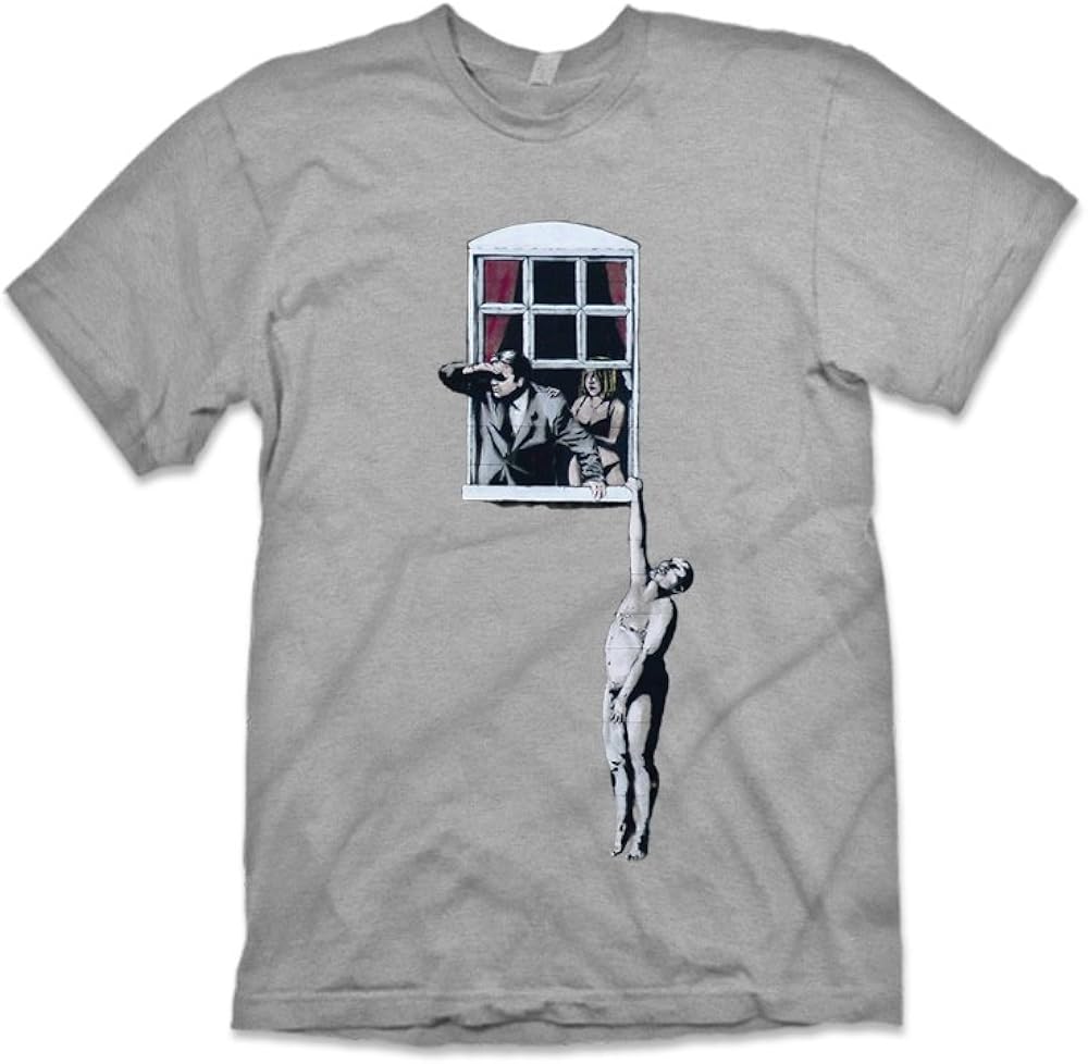 Banksy Window Lovers Art Tshirt Inspired By Banksy (Sport Grey) XXL