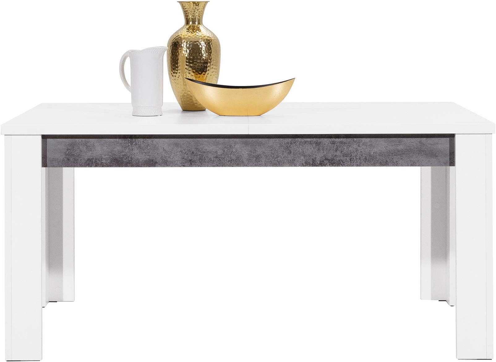 lancashire furniture Brando Extendable Dining Table in White and Concrete Colour
