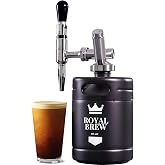 Royal Brew Nitro Cold Brew Coffee Maker, 64 oz Home Keg Black | Stainless Steel Nitro Keg with Stout Faucet, Nitrogen Coffee