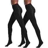 No nonsense Women's Super Opaque Control Top Tights 90 Denier Soft High Waist Pantyhose