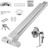 VEVOR Door Push Bar Panic Exit Device, 28&rdquo; Stainless Steel Commercial Emergency Exit Door Push Bar with Exterior Lever and 3 Keys, Emergency Exit Door Hardware for 28"-41" Metal Wood Door