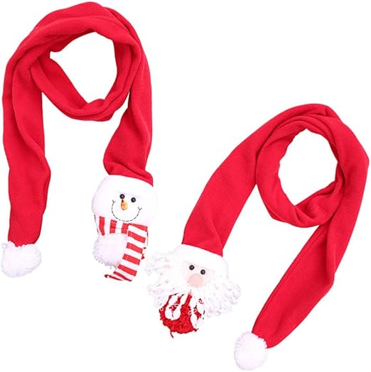 TomaiBaby 2PCS Christmas Scarf Cute Santa Snowman Pattern