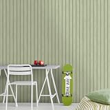 Holden Decor Wood Slat Wallpaper Soft Green 3D Effect Easy Apply Matte Finish view 6