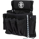 Klein Tools 5719 Tool Pouch, Powerline Series Utility Pouch Fits Tool Belts up to 2.5-Inch, Strong Rivet Reinforced Stitching, 18-Pocket