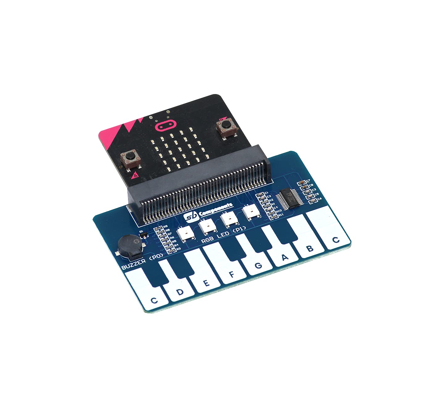 microbit Piano, Mini Piano Module for BBC Micro:bit Touch Keys to Play Music - Directly Pluggable, with RGB LED & Buzzer to Play Music