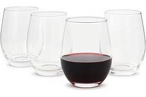 �鶹�� Basics Stemless Red Wine Glasses, 4-Piece Set, 532ml, Dishwasher-Safe