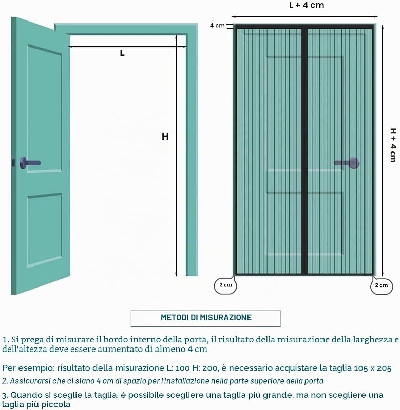 Zanzariera Magnetica per Porte, Zanzariera 80x205 cm, Nero Zanzariere Porte Chiusura Automatica, Facile da Installare, per Porta Finestra Balcone Soggiorno