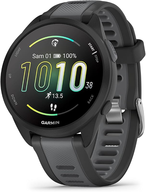 Forerunner 165, Montre GPS connectée de Running, Noir/Gris, 43mm