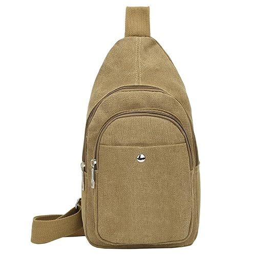 Yourig Korean Men Chest Bag Winter Sports Shoulder Messenger Crossbody Bag(Camel)