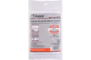 ROLLINGDOG Plastic Drop Sheet 9ft x 12ft - Painters Drop Cloth Waterproof For Furniture, Carpets and Floor Covering 0.27mil T