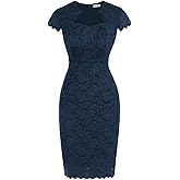 GRACE KARIN Cocktail Dress for Women Cap Sleeve Lace Dress for Wedding Guest Business Casual Dresses