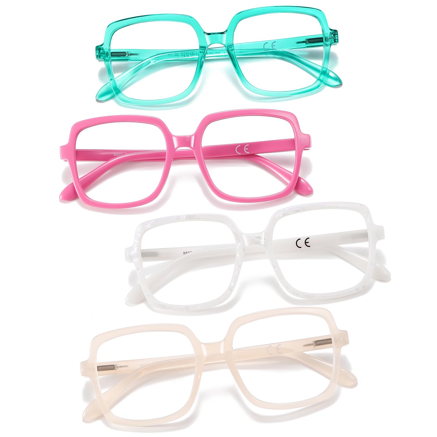Photo 1 of AABV Trendy Square Lightweight Reading Glasses for Women,Blue Light Blocking Spring Hinges Eyeglasses for Ladies,Anti UV Ray/Glare/Eyestrain Computer Readers +4.00