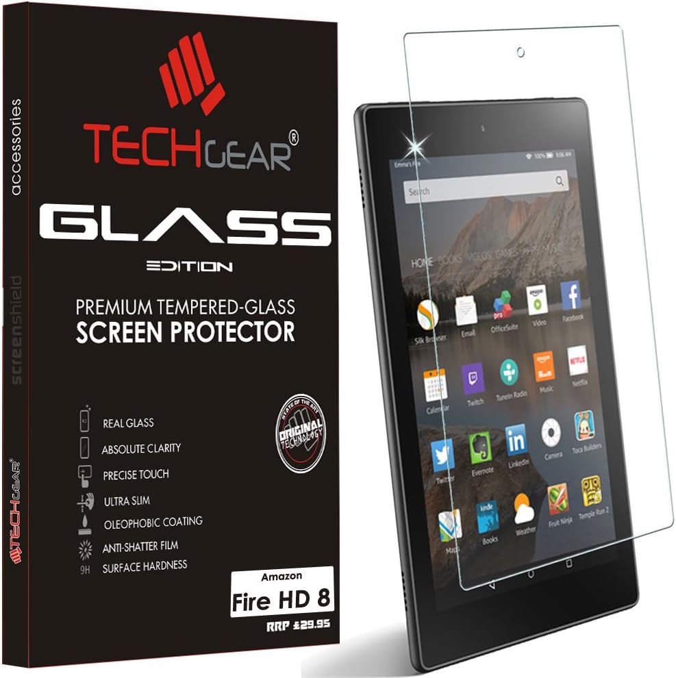 TECHGEAR GLASS Edition fits Amazon Fire HD 8" Tablet Amazon.co.uk Electronics