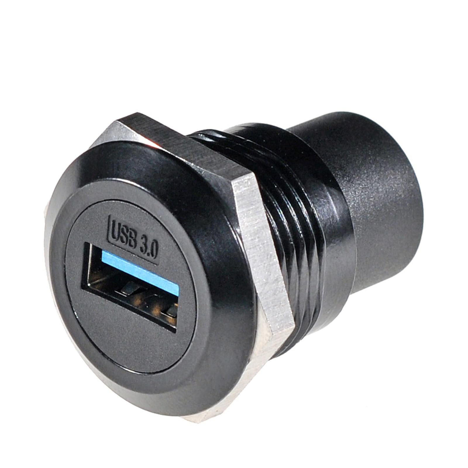 HangTon 5pack USB 3.0 Coupler Panel Socket Waterproof Connector Bulkhead Feed Through, Circular Inline Cable Female to Female Extension