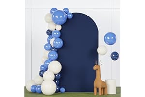 FANPROMS Wedding Arch Cover 2.6x6FT Navy Blue Arch Covers Spandex Fitted Arch Cover Backdrop Fabric for Wall Backdrop Stand Chiara Arch Backdrop Cover for Happy Birthday Balloon Party Decorations