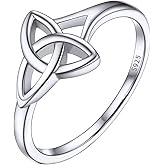 PROSILVER 925 Sterling Silver Claddagh Ring/Celtic Knot Ring for Women, Irish Wedding Band, Rose Gold Plated/Gold Plated, Size 4-12, Come with Box