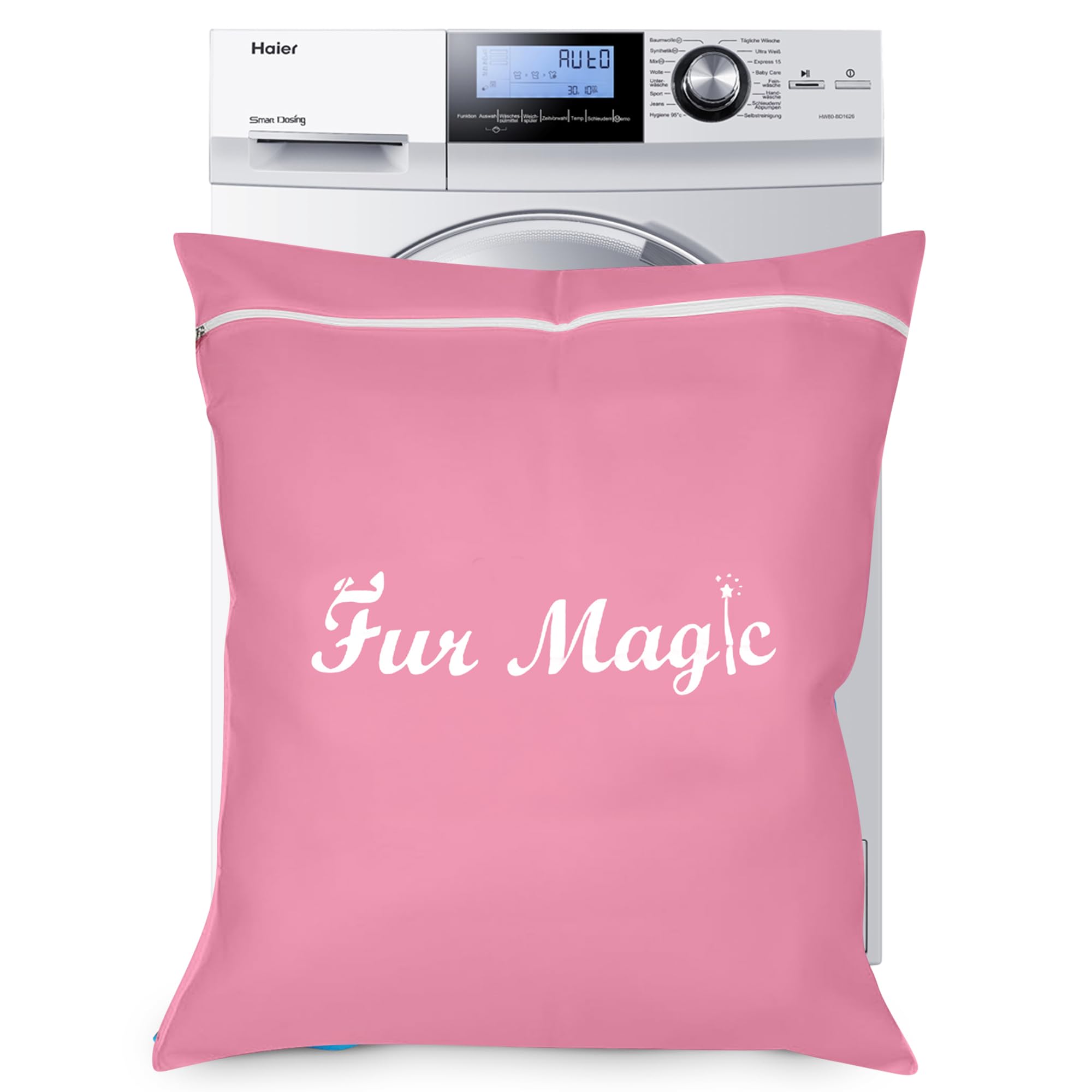 Fur Magic Pet Laundry Bag Keeps Your Washing Machine Free From Pet Hair Large Size Ideal For Dog Cat Horse Rabbit, Pink