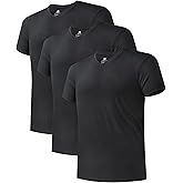 DAVID ARCHY Men's Undershirts Micro Modal Ultra Soft T-Shirts Stretch Moisture-Wicking Crewneck/V-Neck Tees for Men, 3-Pack